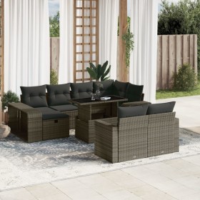 Set de sofás de jardín 11 pzas y cojines ratán sintético gris by , Garden sets - Ref: Foro24-3276506, Price: 637,89 €, Discou...