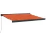 Retractable aluminum awning with orange and brown fabric, 3.5x2.5 m. by , Awnings - Ref: Foro24-3154567, Price: 515,69 €, Dis...