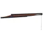 Retractable aluminum awning with orange and brown fabric, 3.5x2.5 m. by , Awnings - Ref: Foro24-3154567, Price: 515,69 €, Dis...