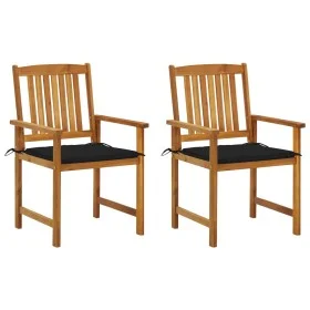 Garden chairs with cushions, 2 units, solid acacia wood. by , Garden chairs - Ref: Foro24-3061181, Price: 155,35 €, Discount: %