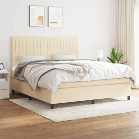 Box spring bed with cream-colored fabric mattress 180x200 cm by , Beds and slatted bases - Ref: Foro24-3141958, Price: 633,36...