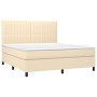 Box spring bed with cream-colored fabric mattress 180x200 cm by , Beds and slatted bases - Ref: Foro24-3141958, Price: 651,85...