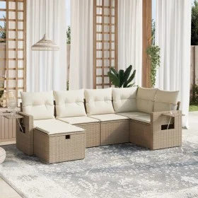 Gartensofa-Set mit 6-teiligen Kissen aus synthetischem Rattan in Beige. von , Gartensets - Ref: Foro24-3263794, Preis: 442,59...