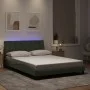 Bed frame with light gray velvet and LED lights 140x190 cm by , Beds and slatted bases - Ref: Foro24-3213775, Price: 206,61 €...