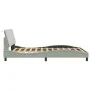 Bed frame with light gray velvet and LED lights 140x190 cm by , Beds and slatted bases - Ref: Foro24-3213775, Price: 206,61 €...