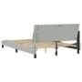 Bed frame with light gray velvet and LED lights 140x190 cm by , Beds and slatted bases - Ref: Foro24-3213775, Price: 206,61 €...