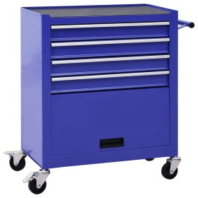 Carro para herramientas con 4 cajones acero azul de vidaXL, Carretillas de carga - Ref: Foro24-147188, Precio: 220,78 €, Desc...