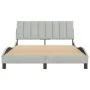 Estructura de cama con cabecero terciopelo gris claro 140x190cm de , Camas y somieres - Ref: Foro24-3207843, Precio: 197,41 €...