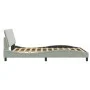 Bed frame with light gray velvet headboard 140x190cm by , Beds and slatted bases - Ref: Foro24-3207843, Price: 198,08 €, Disc...