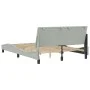 Bed frame with light gray velvet headboard 140x190cm by , Beds and slatted bases - Ref: Foro24-3207843, Price: 198,08 €, Disc...