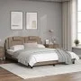 Bettgestell mit Kunstleder-Kopfteil in Capuccino-Farbe, 160x200cm. von , Betten und Lattenroste - Ref: Foro24-3208107, Preis:...