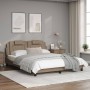 Estructura de cama cabecero cuero sintético capuchino 160x200cm de , Camas y somieres - Ref: Foro24-3208107, Precio: 222,91 €...