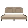Bed frame with synthetic leather headboard in cappuccino color, 160x200cm. by , Beds and slatted bases - Ref: Foro24-3208107,...