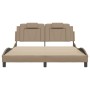 Estructura de cama cabecero cuero sintético capuchino 160x200cm de , Camas y somieres - Ref: Foro24-3208107, Precio: 222,91 €...