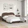 Estructura de cama cabecero cuero sintético marrón 160x200 cm de , Camas y somieres - Ref: Foro24-3208105, Precio: 232,20 €, ...