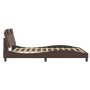 Bed frame with brown synthetic leather headboard 160x200 cm by , Beds and slatted bases - Ref: Foro24-3208105, Price: 236,51 ...