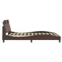 Estructura de cama cabecero cuero sintético marrón 160x200 cm de , Camas y somieres - Ref: Foro24-3208105, Precio: 232,20 €, ...