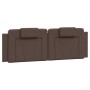 Estructura de cama cabecero cuero sintético marrón 160x200 cm de , Camas y somieres - Ref: Foro24-3208105, Precio: 236,51 €, ...