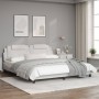 Bed frame with white synthetic leather headboard 180x200 cm by , Beds and slatted bases - Ref: Foro24-3208111, Price: 255,37 ...