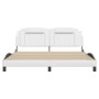 Bed frame with white synthetic leather headboard 180x200 cm by , Beds and slatted bases - Ref: Foro24-3208111, Price: 255,37 ...