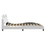 Bed frame with white synthetic leather headboard 180x200 cm by , Beds and slatted bases - Ref: Foro24-3208111, Price: 255,37 ...