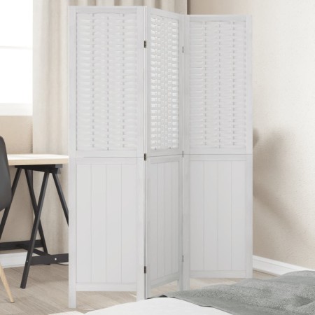 Biombo separador de 3 paneles madera maciza Paulownia blanco by , Room dividers - Ref: Foro24-358717, Price: 102,33 €, Discou...