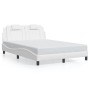 Estructura cama con luces LED cuero sintético blanco 140x190 cm de , Camas y somieres - Ref: Foro24-3214016, Precio: 228,35 €