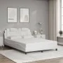 Bed frame with LED lights in white synthetic leather 140x190 cm by , Beds and slatted bases - Ref: Foro24-3214016, Price: 237...