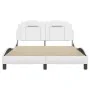 Bed frame with LED lights in white synthetic leather 140x190 cm by , Beds and slatted bases - Ref: Foro24-3214016, Price: 237...
