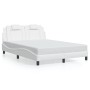 Bed frame with LED lights in white synthetic leather 140x200 cm by , Beds and slatted bases - Ref: Foro24-3214023, Price: 228...