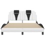 Estructura cama con LED cuero sintético blanco negro 140x200 cm de , Camas y somieres - Ref: Foro24-3214028, Precio: 237,14 €...