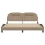 Bed frame with LED lights, PE leather, cappuccino color, 180x200 cm. by , Beds and slatted bases - Ref: Foro24-3214040, Price...