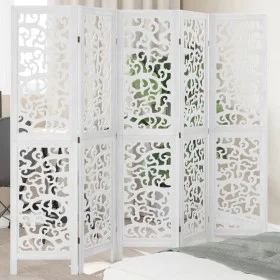 Biombo separador de 5 paneles madera maciza Paulownia blanco von , Raumteiler - Ref: Foro24-358741, Preis: 128,42 €, Rabatt: %