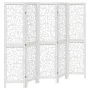 Biombo separador de 5 paneles madera maciza Paulownia blanco by , Room dividers - Ref: Foro24-358741, Price: 128,42 €, Discou...