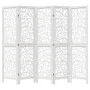 Biombo separador de 5 paneles madera maciza Paulownia blanco by , Room dividers - Ref: Foro24-358741, Price: 128,42 €, Discou...