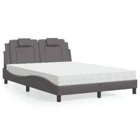 Bed with gray synthetic leather mattress 140x200 cm by , Beds and slatted bases - Ref: Foro24-3208799, Price: 380,68 €, Disco...