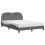 Bed with gray synthetic leather mattress 140x200 cm by , Beds and slatted bases - Ref: Foro24-3208799, Price: 380,70 €, Disco...