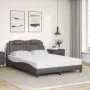 Bed with gray synthetic leather mattress 140x200 cm by , Beds and slatted bases - Ref: Foro24-3208799, Price: 380,70 €, Disco...