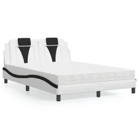 Bed with white and black synthetic leather mattress 140x200 cm by , Beds and slatted bases - Ref: Foro24-3208802, Price: 426,...