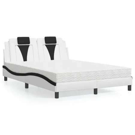 Bed with white and black synthetic leather mattress 140x200 cm by , Beds and slatted bases - Ref: Foro24-3208802, Price: 425,...