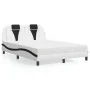 Bett mit weiß-schwarzem Kunstleder-Matratze 140x200 cm von , Betten und Lattenroste - Ref: Foro24-3208802, Preis: 425,79 €, R...