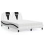 Bett mit weiß-schwarzem Kunstleder-Matratze 140x200 cm von , Betten und Lattenroste - Ref: Foro24-3208802, Preis: 433,87 €, R...
