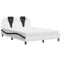 Bed with white and black synthetic leather mattress 140x200 cm by , Beds and slatted bases - Ref: Foro24-3208802, Price: 425,...