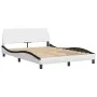 Bed with white and black synthetic leather mattress 140x200 cm by , Beds and slatted bases - Ref: Foro24-3208802, Price: 425,...