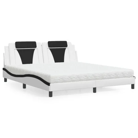 Bed with white and black synthetic leather mattress 180x200 cm by , Beds and slatted bases - Ref: Foro24-3208816, Price: 452,...