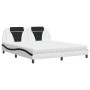 Bett mit weiß-schwarzem Kunstleder-Matratze 180x200 cm von , Betten und Lattenroste - Ref: Foro24-3208816, Preis: 459,59 €, R...