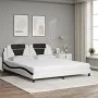 Bed with white and black synthetic leather mattress 180x200 cm by , Beds and slatted bases - Ref: Foro24-3208816, Price: 452,...