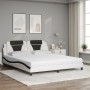 Bett mit weiß-schwarzem Kunstleder-Matratze 180x200 cm von , Betten und Lattenroste - Ref: Foro24-3208816, Preis: 459,59 €, R...