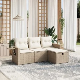 Juego de sofás jardín con cojines 4 pzas ratán sintético beige by , Garden sets - Ref: Foro24-3263754, Price: 295,71 €, Disco...
