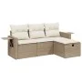 Juego de sofás jardín con cojines 4 pzas ratán sintético beige by , Garden sets - Ref: Foro24-3263754, Price: 295,71 €, Disco...